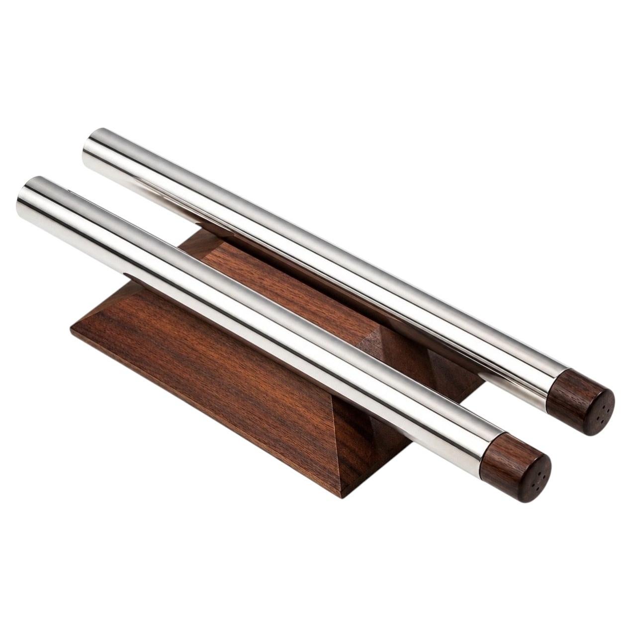 Vintage Danish Modern Bita Salz- und Pfefferstreuer aus Edelstahl und Palisanderholz im Angebot