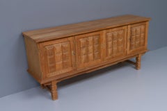 Vintage Danish Modern Brutalist Oak Sideboard, 1960s