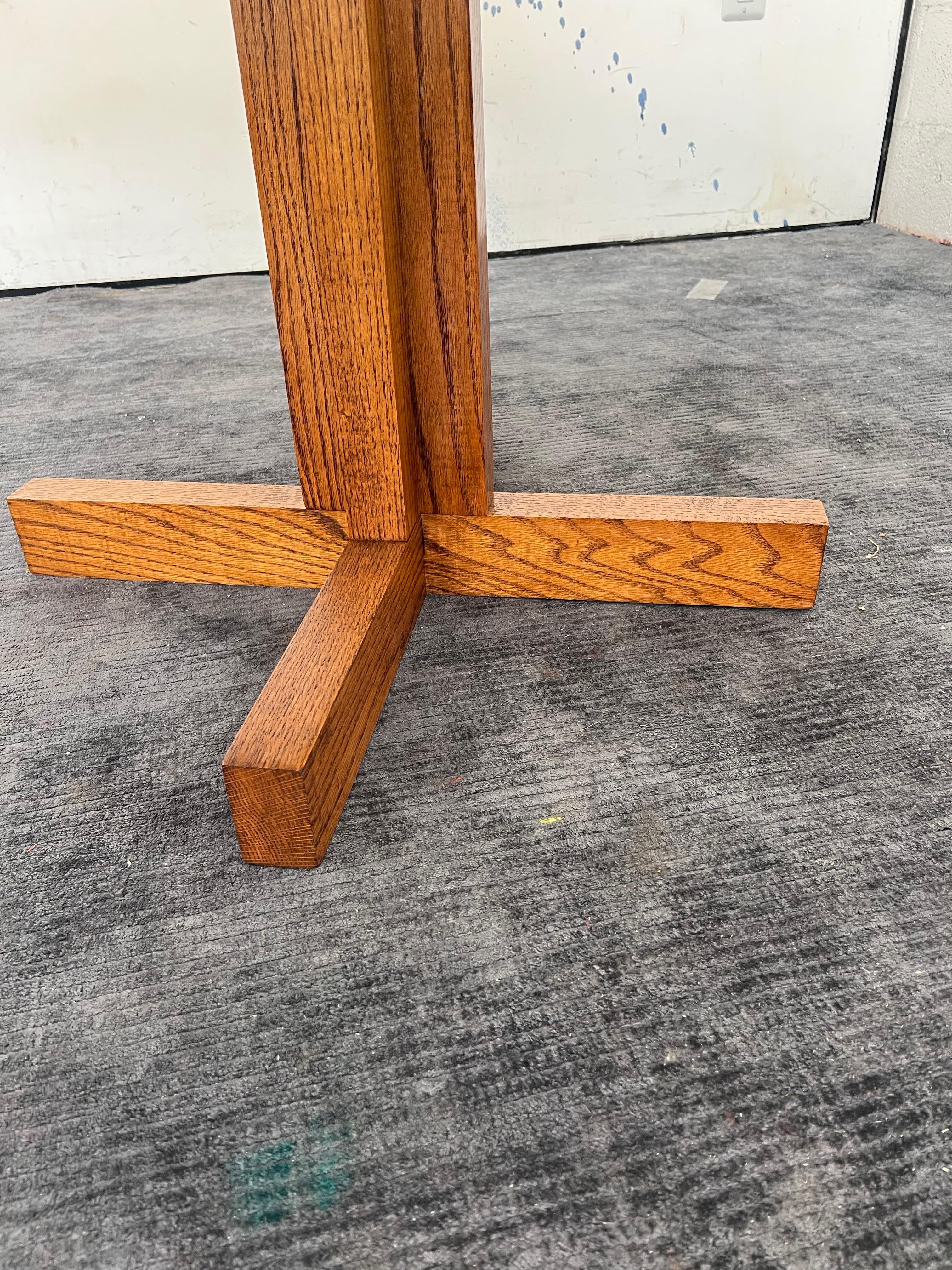 Vintage Danish modern Butcher Block Dining Table  Solid Oak in Walnut Finish In Good Condition In Los Angeles, CA
