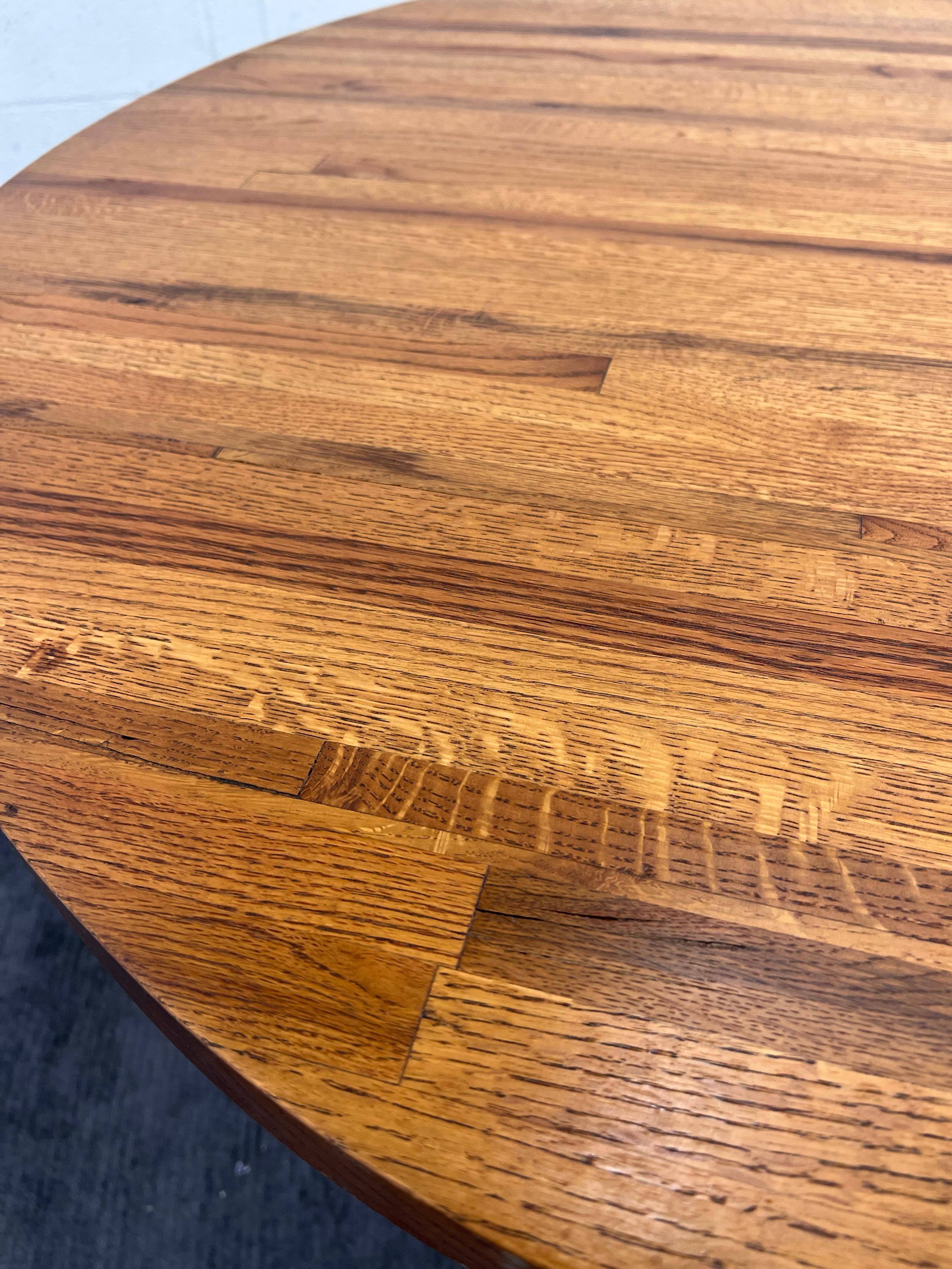 Vintage Danish modern Butcher Block Dining Table  Solid Oak in Walnut Finish 1