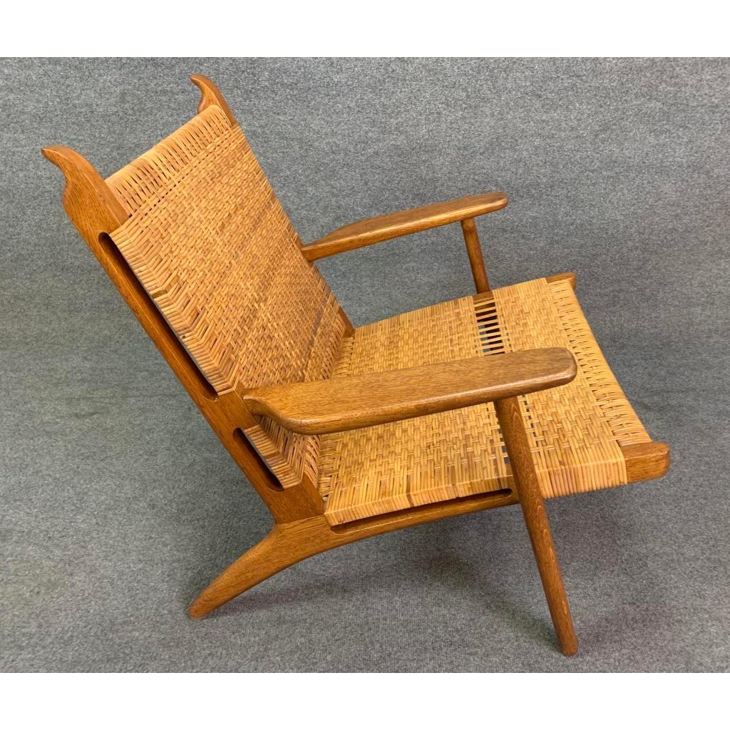 Vintage Danish Modern CH27 Chair in Oak and Cane by Hans Wegner for Carl Hansen 4