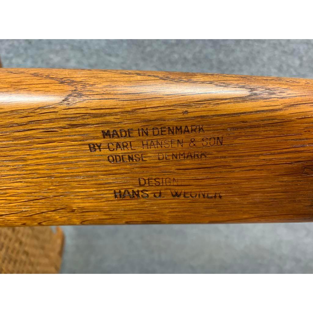 Vintage Danish Modern CH27 Chair in Oak and Cane by Hans Wegner for Carl Hansen 4