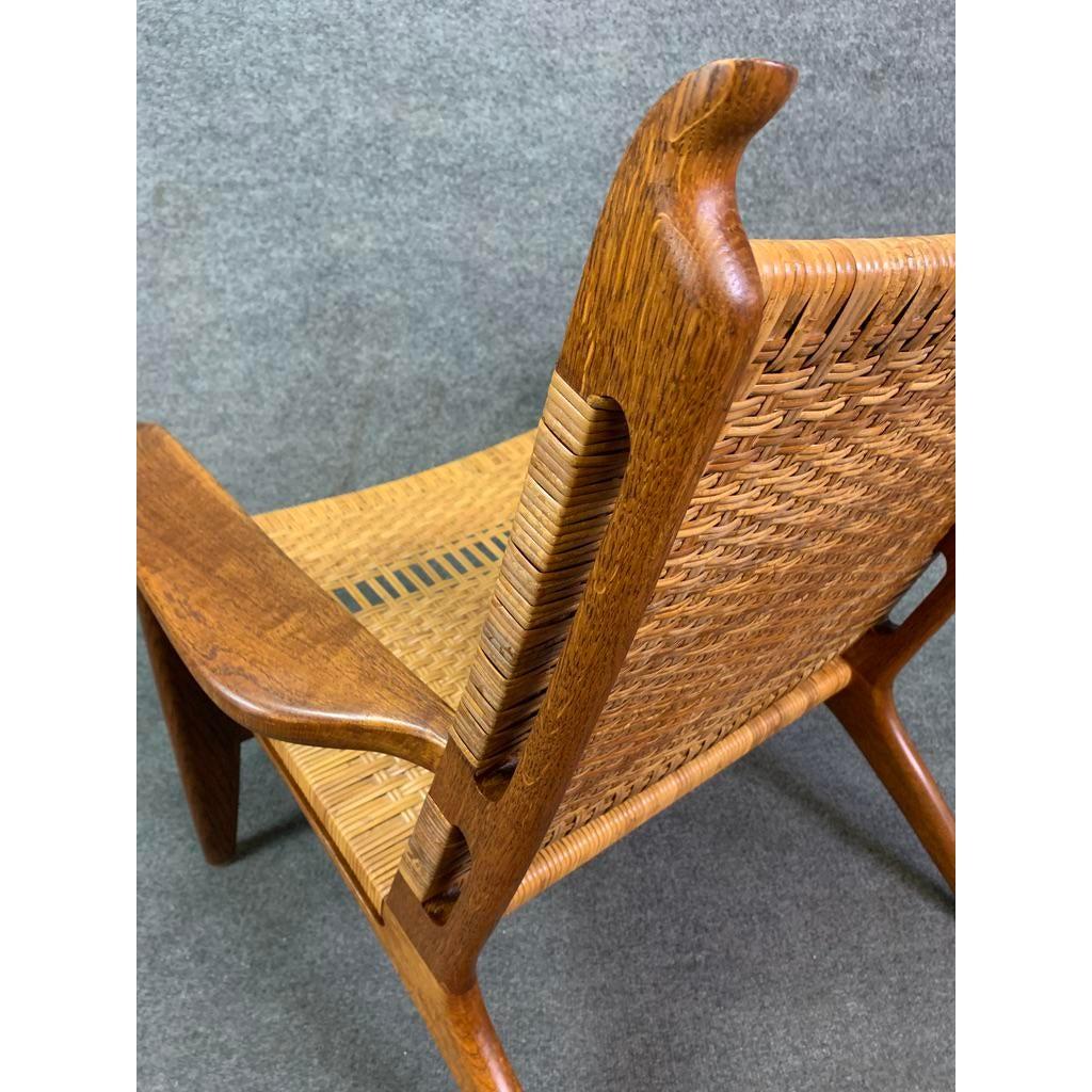 Scandinavian Modern Vintage Danish Modern CH27 Chair in Oak and Cane by Hans Wegner for Carl Hansen