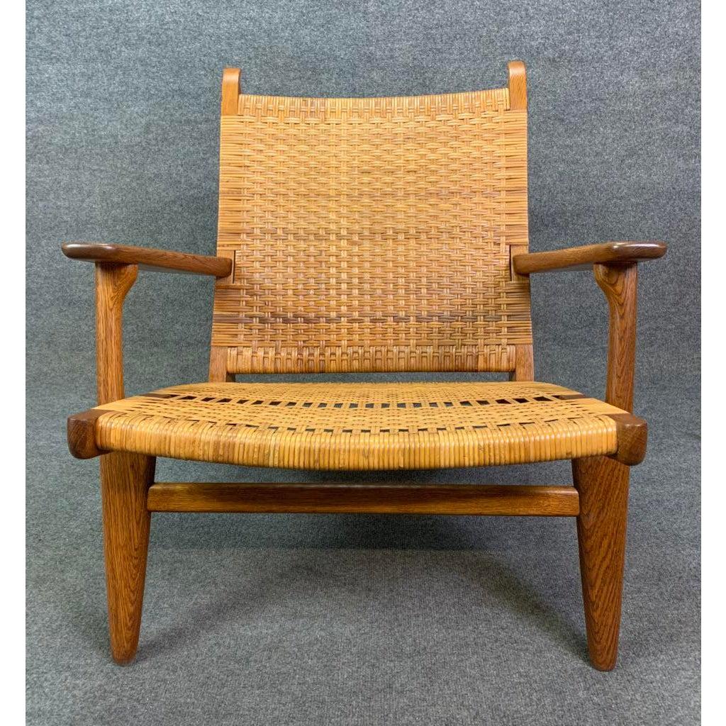 Mid-20th Century Vintage Danish Modern CH27 Chair in Oak and Cane by Hans Wegner for Carl Hansen