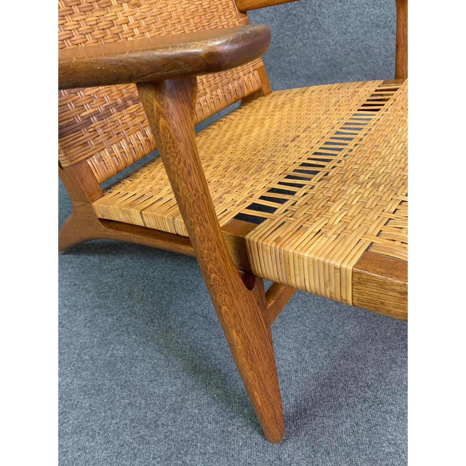 Vintage Danish Modern CH27 Chair in Oak and Cane by Hans Wegner for Carl Hansen 1