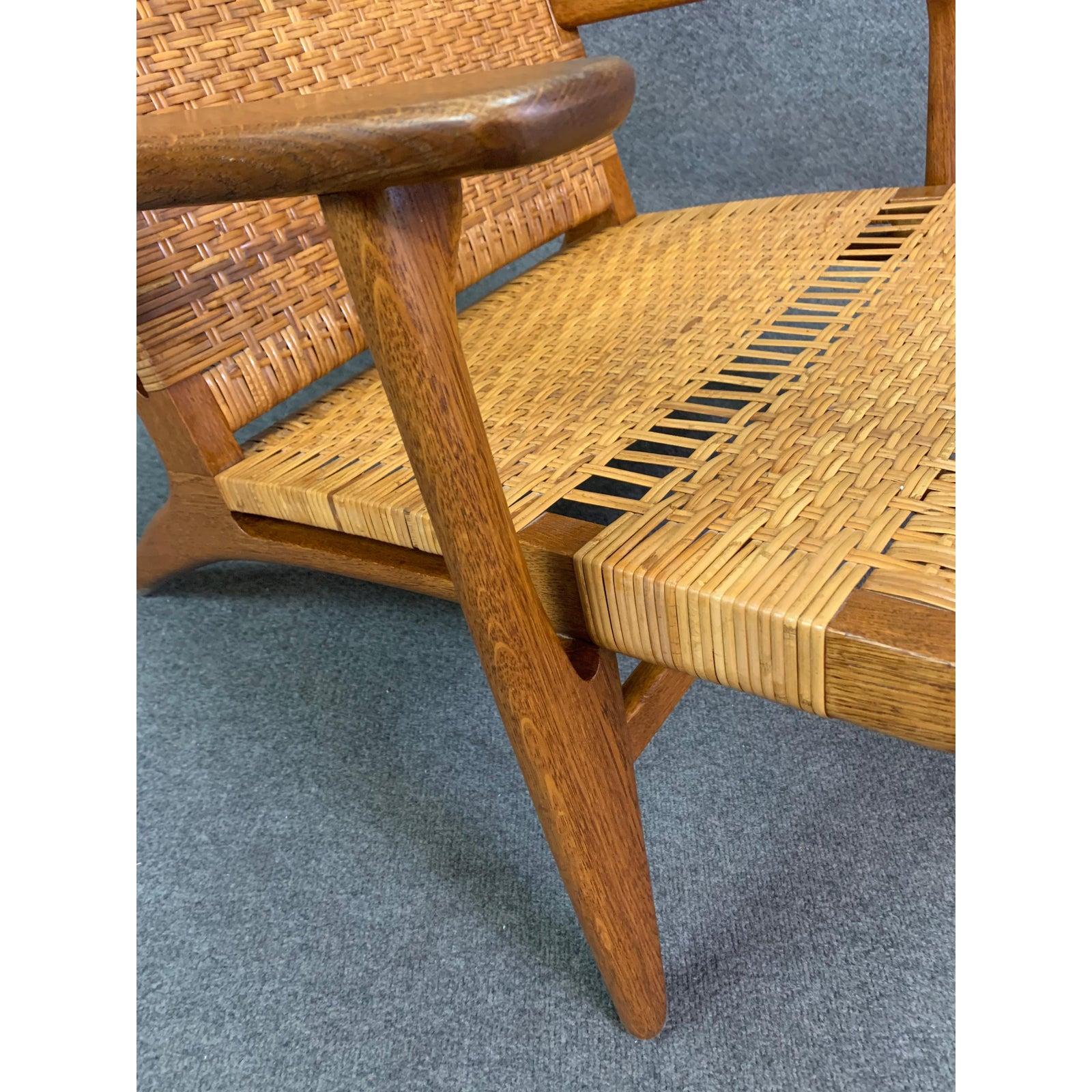 Vintage Danish Modern CH27 Chair in Oak and Cane by Hans Wegner for Carl Hansen 3