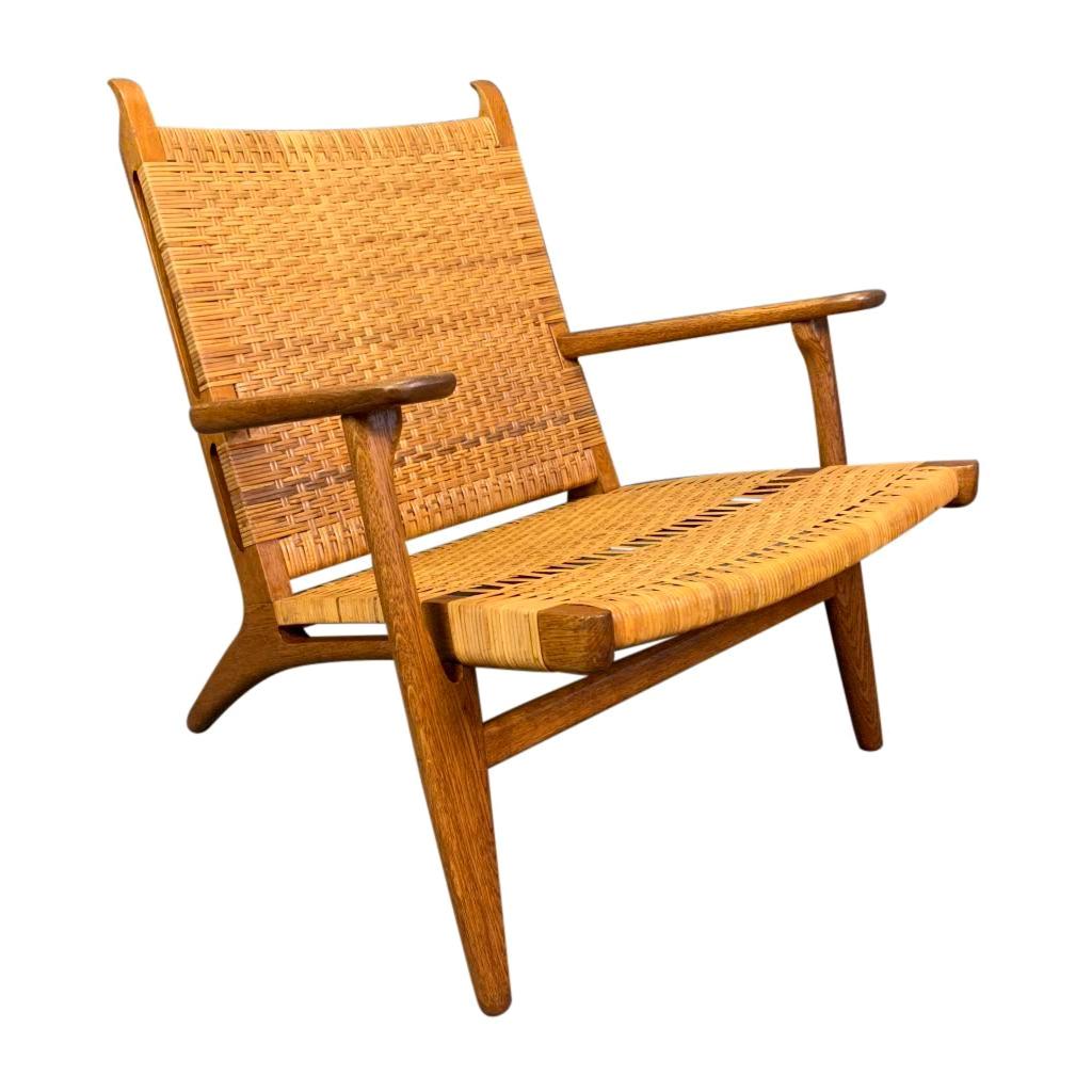 Vintage Danish Modern CH27 Chair in Oak and Cane by Hans Wegner for Carl Hansen