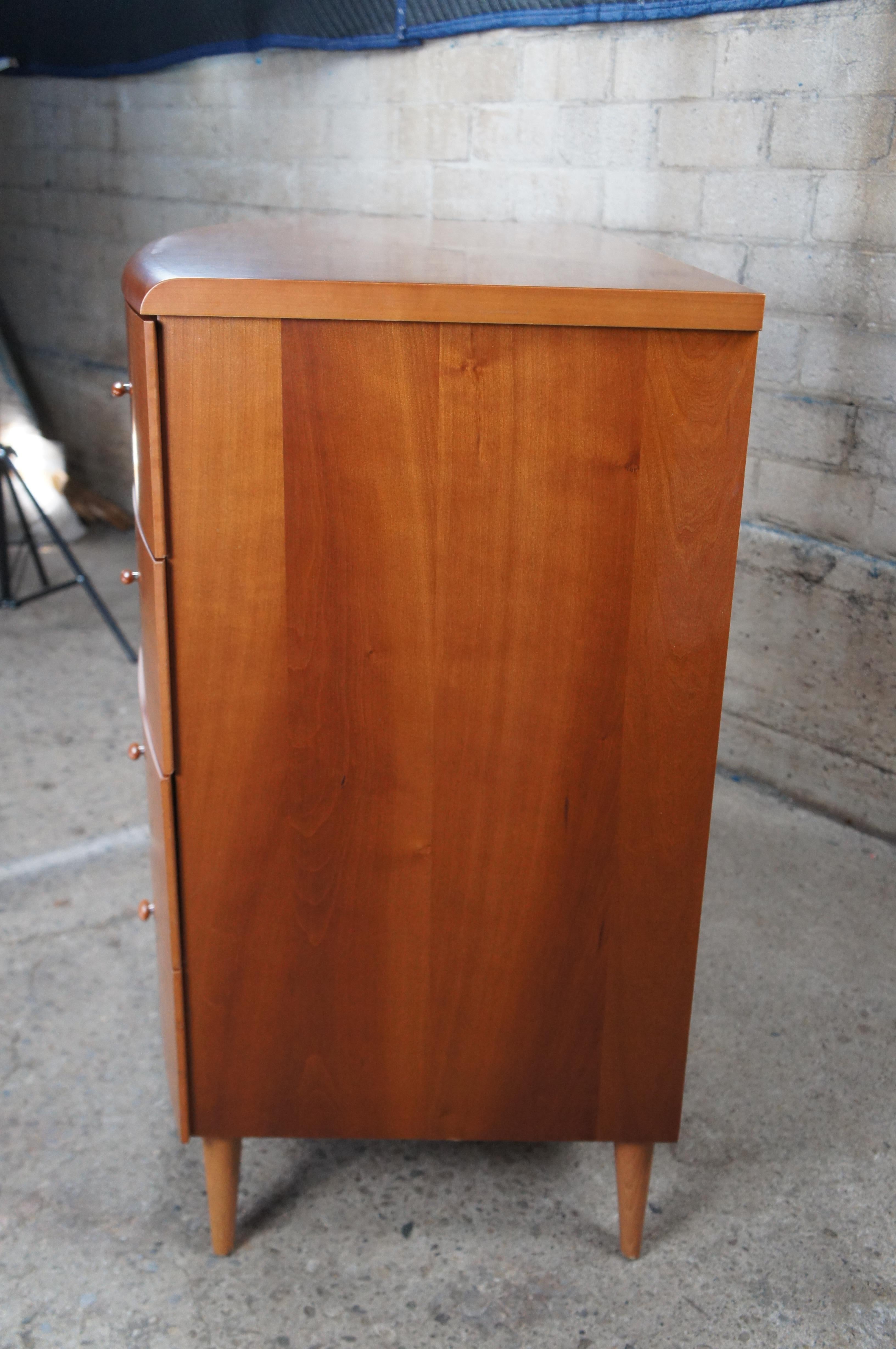 Vintage Danish Modern Cherry Demilune Chest of Drawers Dresser Console 46