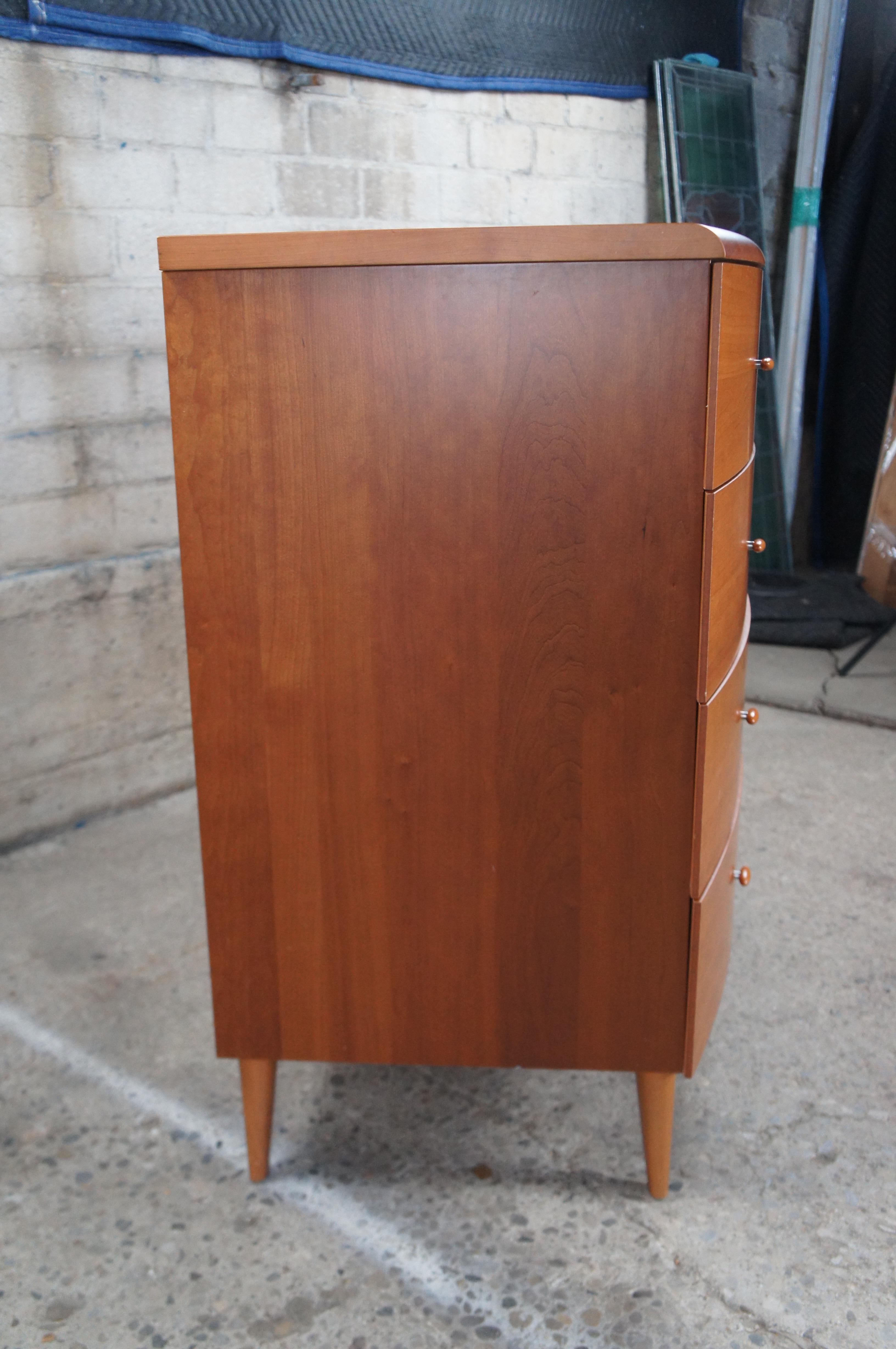 Vintage Danish Modern Cherry Demilune Chest of Drawers Dresser Console 46
