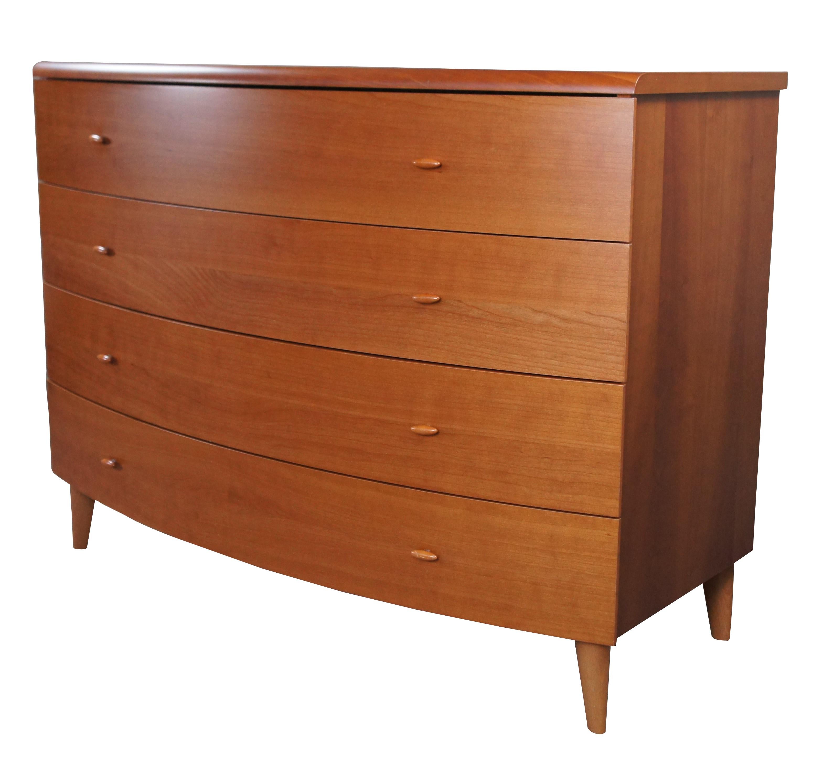 Scandinavian Modern Vintage Danish Modern Cherry Demilune Chest of Drawers Dresser Console 46