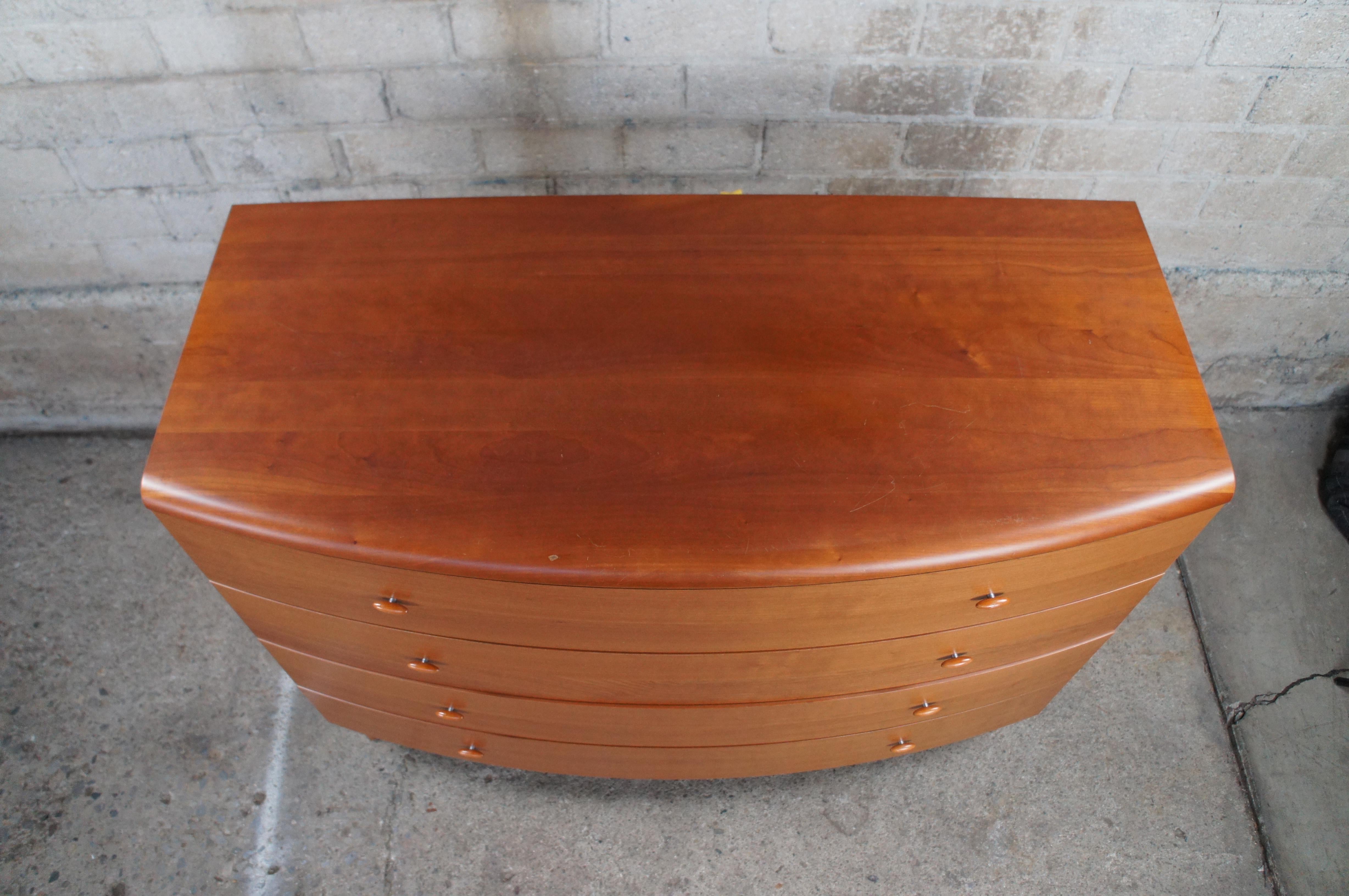 Vintage Danish Modern Cherry Demilune Chest of Drawers Dresser Console 46