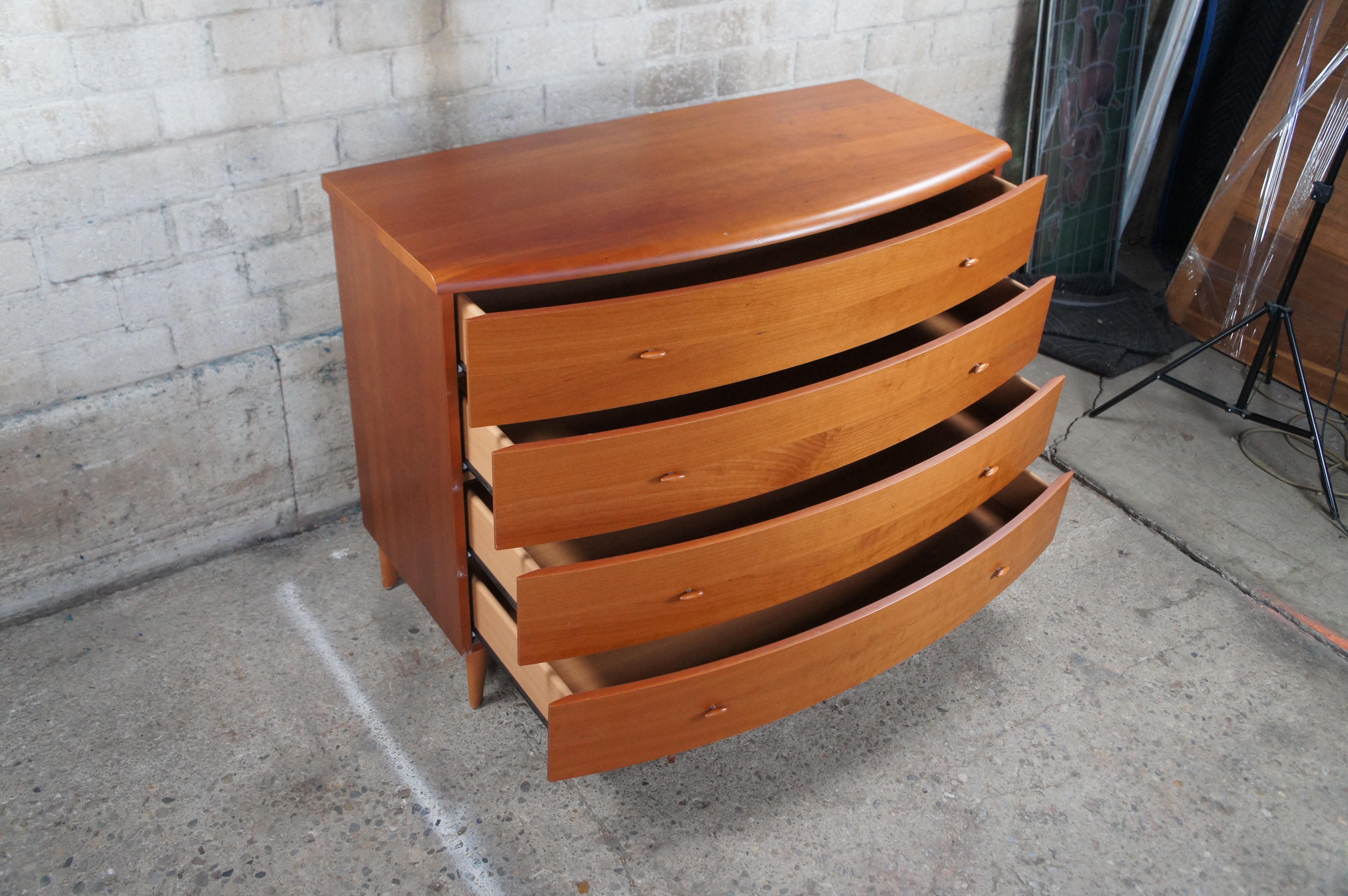 Vintage Danish Modern Cherry Demilune Chest of Drawers Dresser Console 46
