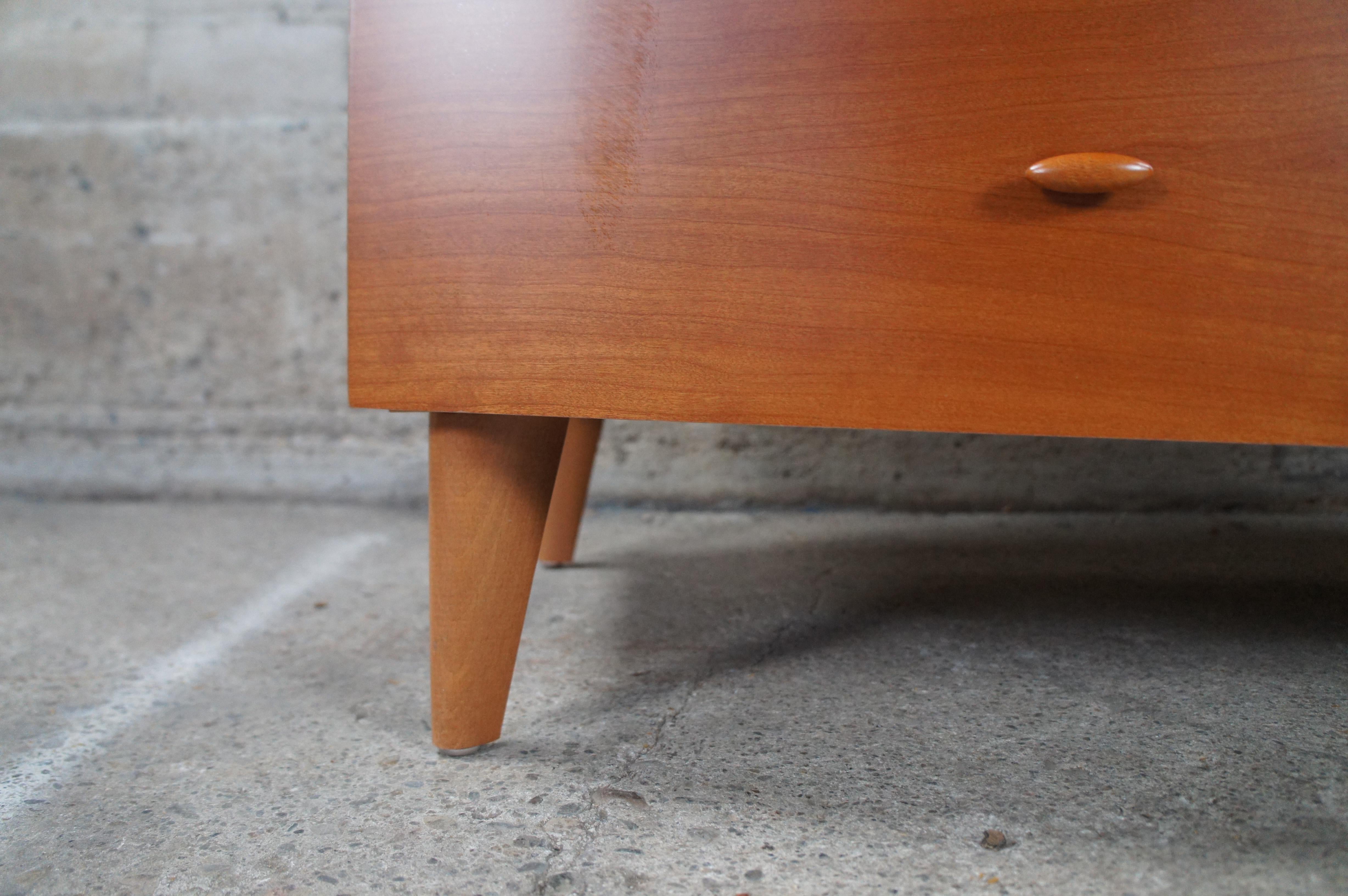 Vintage Danish Modern Cherry Demilune Chest of Drawers Dresser Console 46