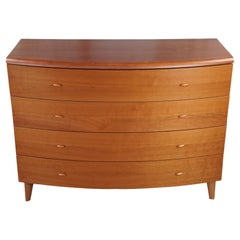 Vintage Danish Modern Cherry Demilune Chest of Drawers Dresser Console 46"