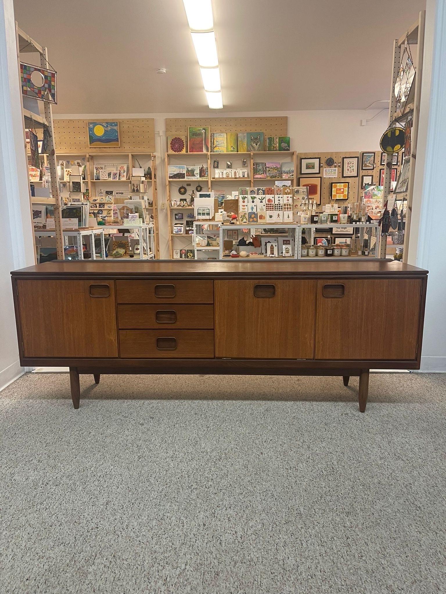 Mid-Century Modern Vintage Danish Modern Credenza Cabinet by William Lawrence of Nottingham For Sale