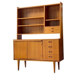 Vintage Danish Modern Credenza / Hutch 2 Piece