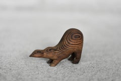 Vintage Danish Modern Dark Wood Sculpture Badger Figurine, 1960s
