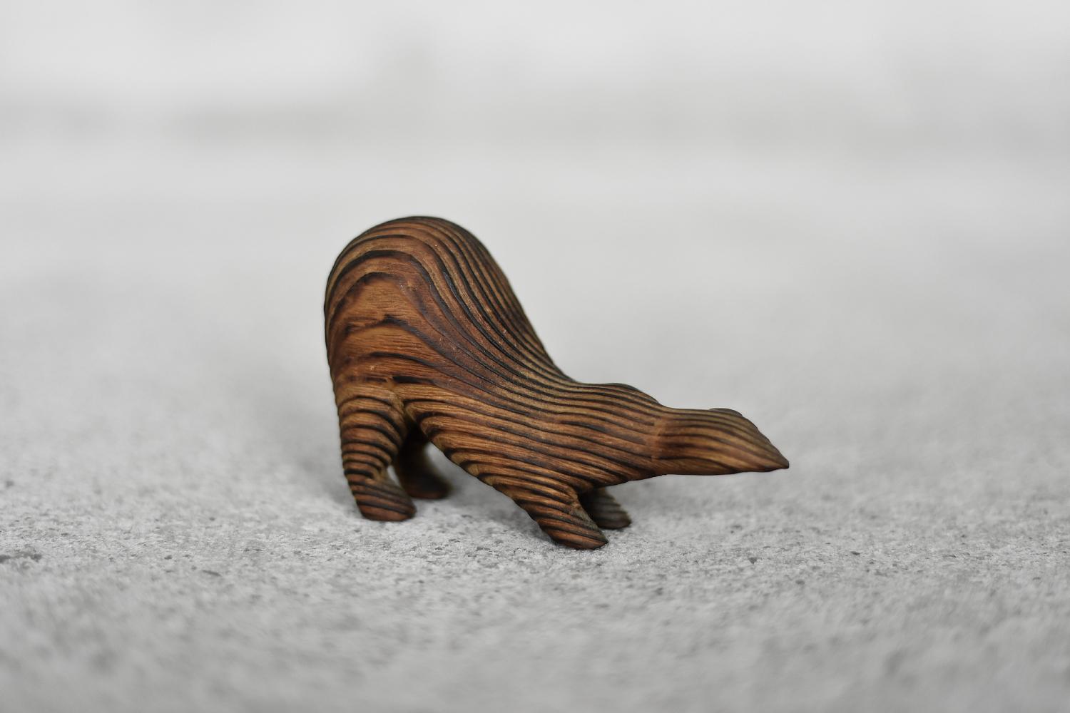 Mid-Century moderno Vintage Danish Modern Dark Wood Sculpture Badger Figurine, 1960s in vendita