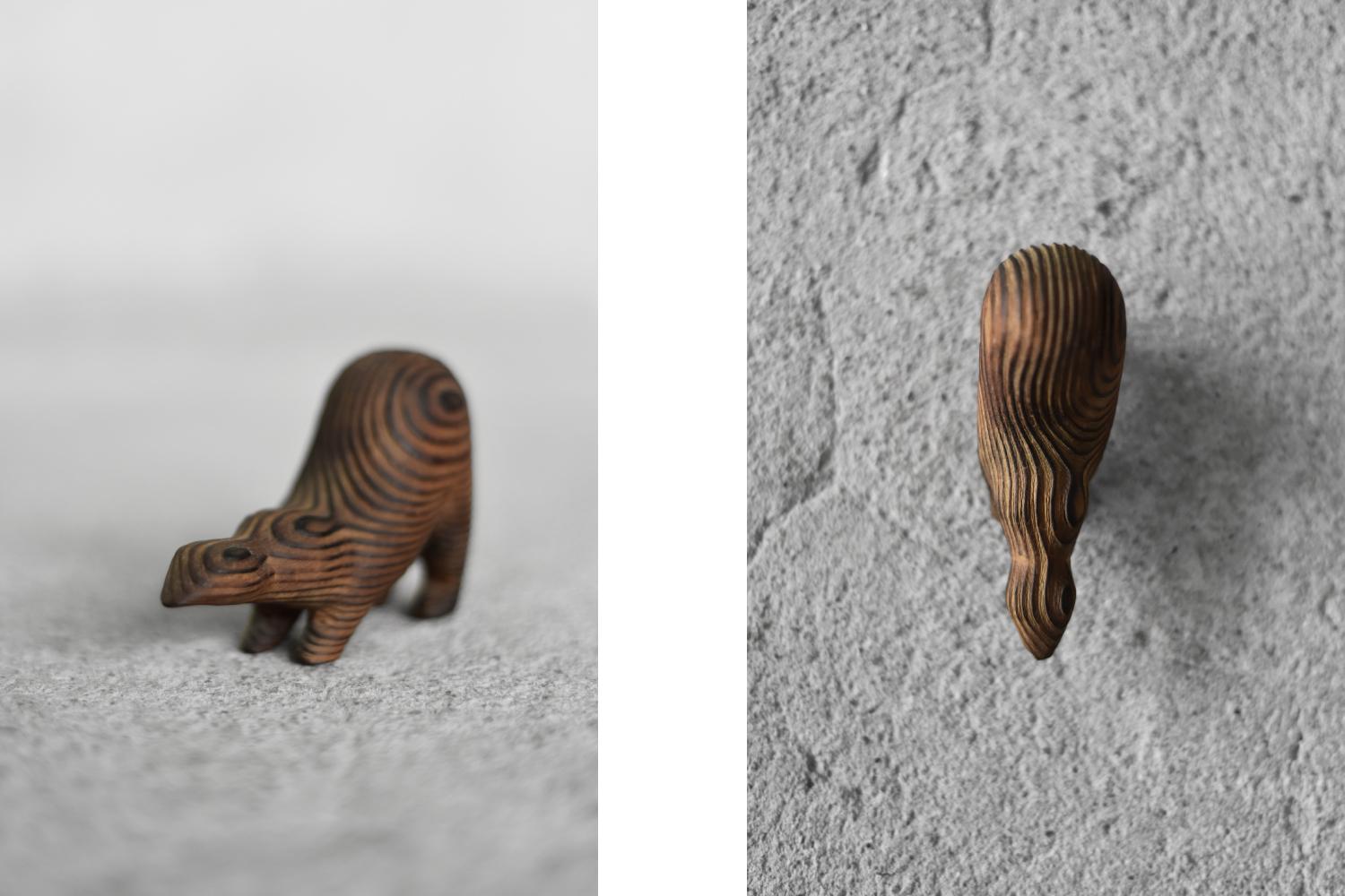Vintage Danish Modern Dark Wood Sculpture Badger Figurine, 1960s In condizioni buone in vendita a Warszawa, Mazowieckie