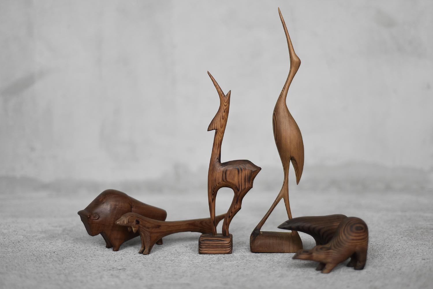 Vintage Danish Modern Dark Wood Sculpture Badger Figurine, 1960s in vendita 1