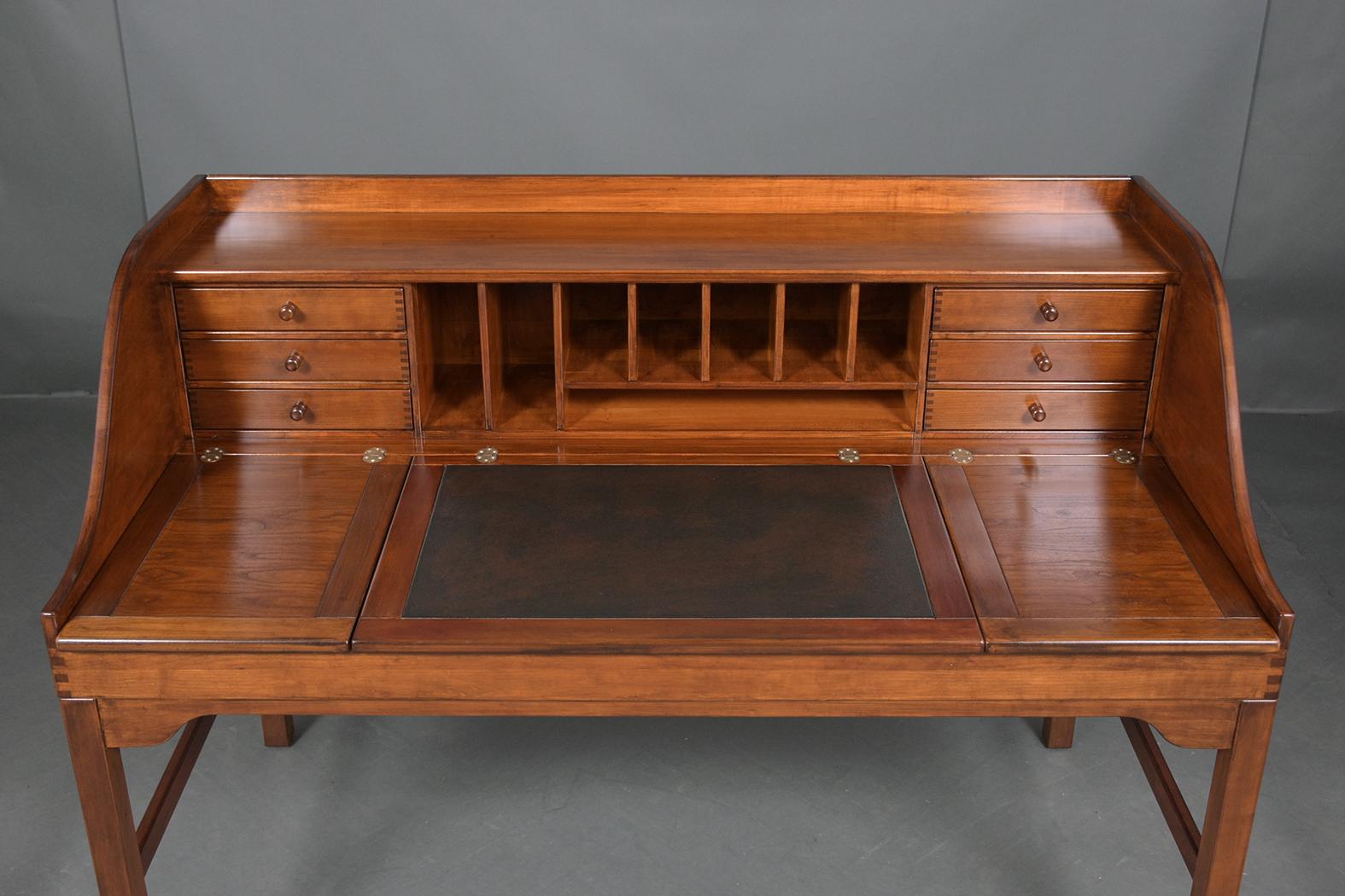 Carved Vintage Danish Modern Desk