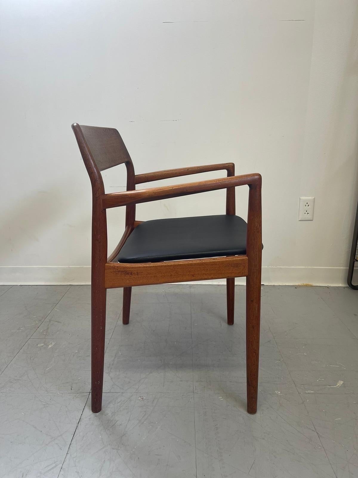 Teak Vintage Danish Modern Dining Chairs by Jl Moller Set of 4. For Sale