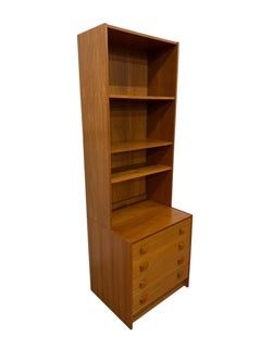 Vintage Danish Modern Domino Møbler 2-Piece Lingerie Bookcase