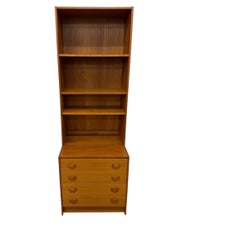 Vintage Danish Modern Domino Møbler 2-Piece Lingerie Bookcase