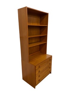 Vintage Danish Modern Domino Møbler 2-Piece Teak Bookcase