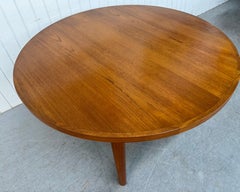 Vintage Danish Modern Drylund Round Teak Lotus Dining Table