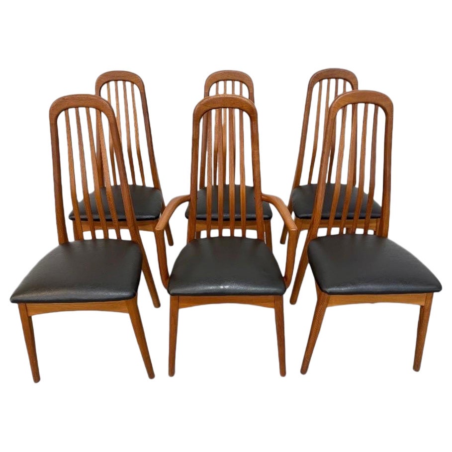 Vintage Danish Modern "Eva" Style Teak Dining Chairs - Set of 6