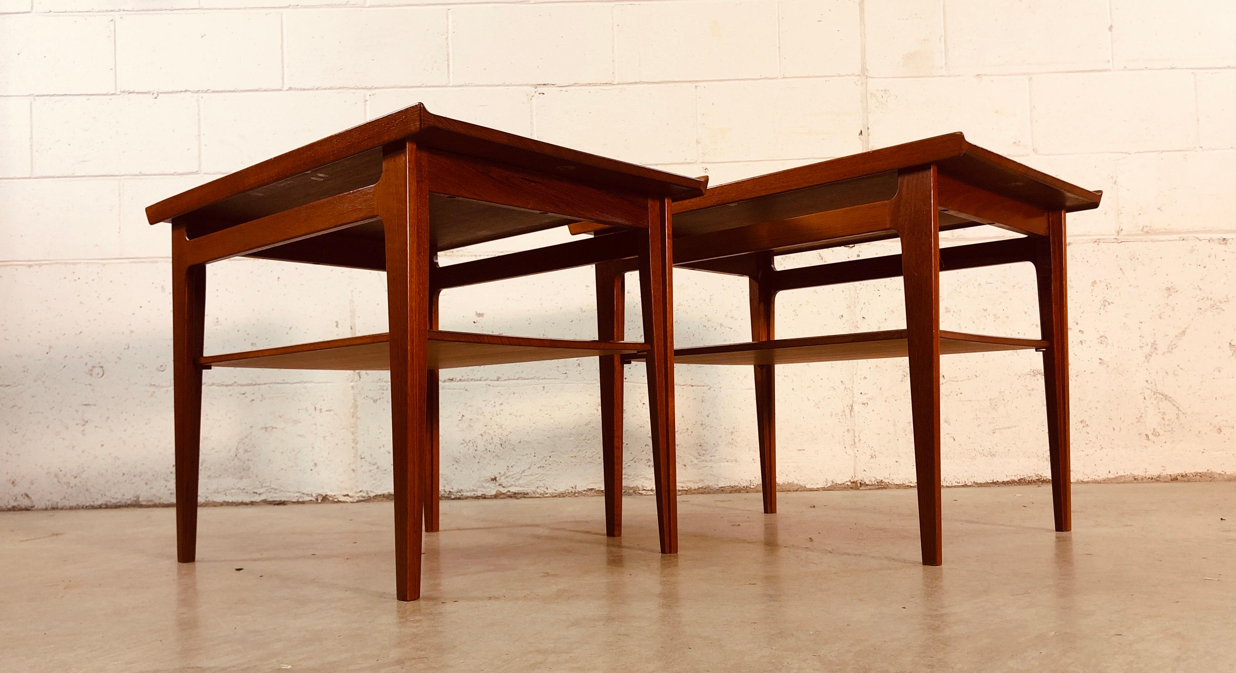 Vintage Danish Modern Finn Juhl for France & Sons Teak 500 Side Tables, Pair In Good Condition For Sale In Amherst, NH