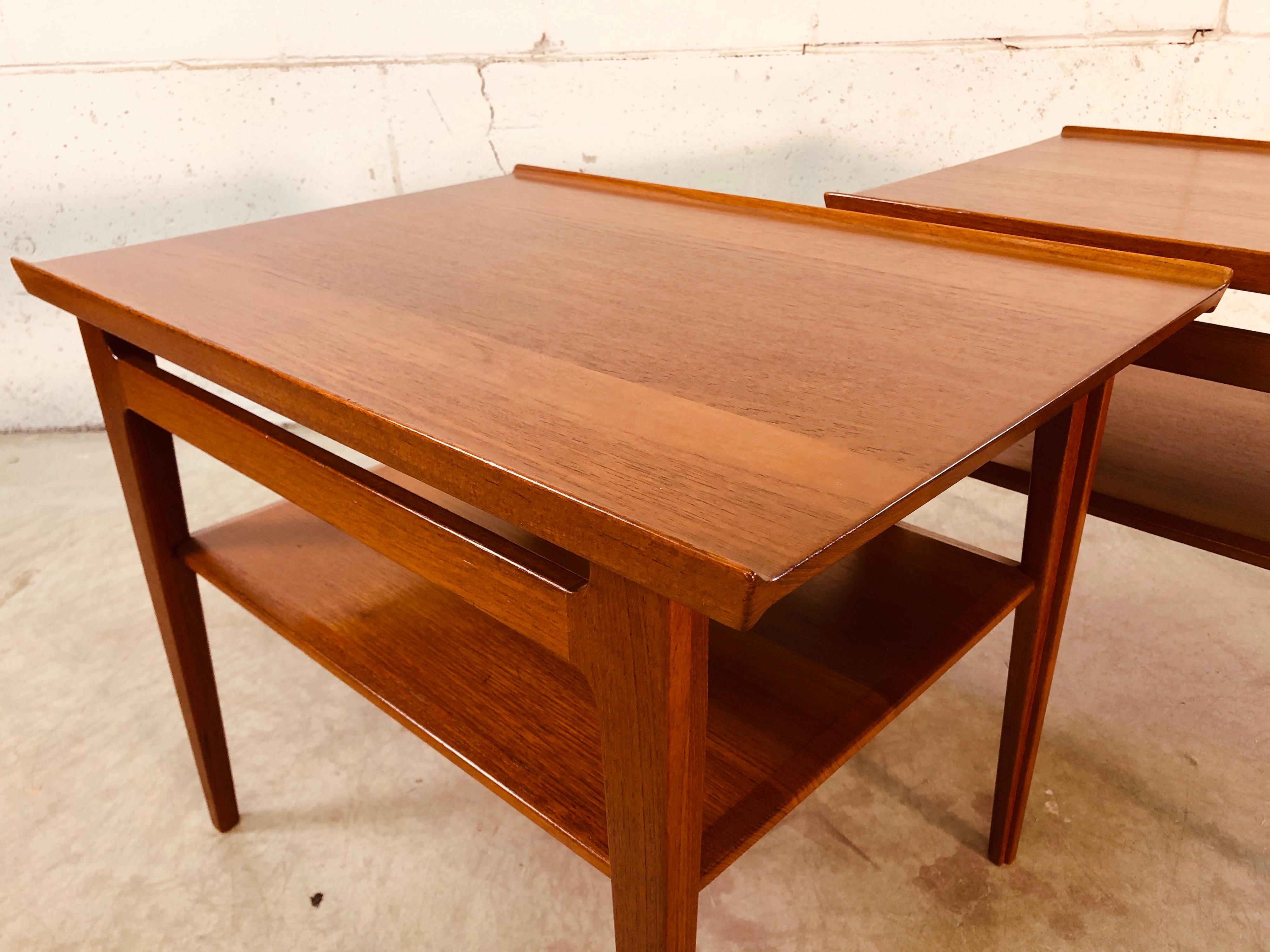 20th Century Vintage Danish Modern Finn Juhl for France & Sons Teak 500 Side Tables, Pair For Sale