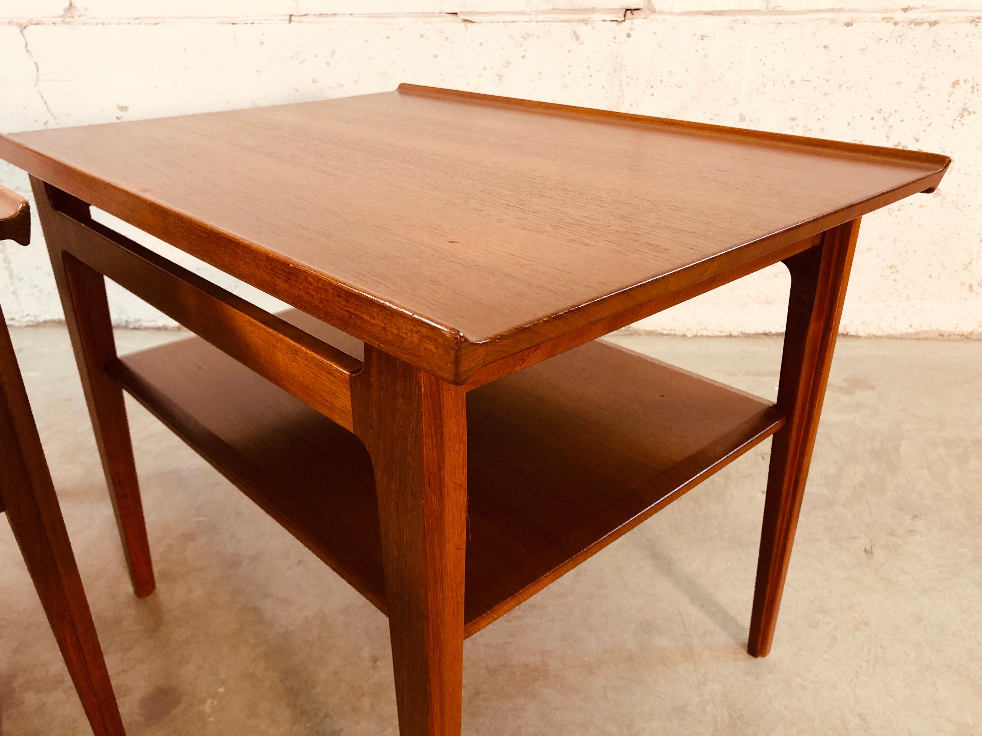 Vintage Danish Modern Finn Juhl for France & Sons Teak 500 Side Tables, Pair For Sale 2