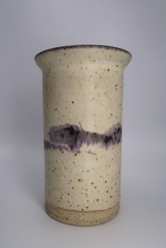 Dänische moderne handgefertigte Flieder-Sand-Keramikvase, 1970er Jahre