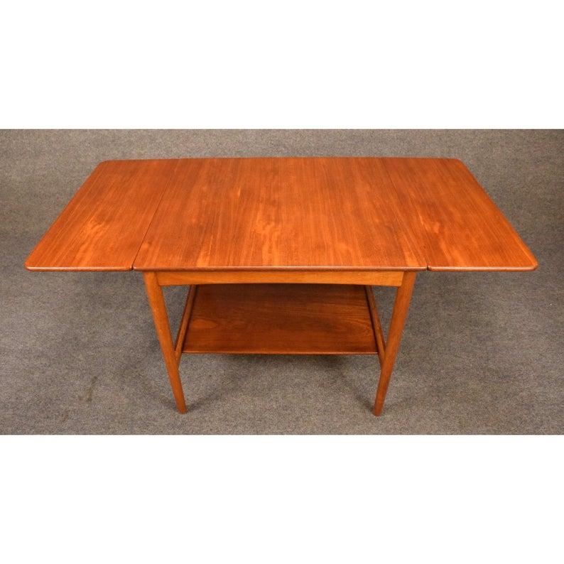 Vintage Danish Modern Hans Wegner AT32 Teak Side Table For Sale 4