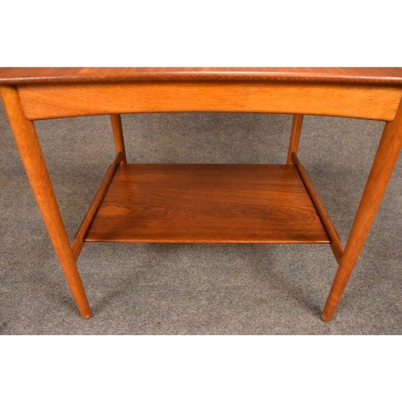 Mid-20th Century Vintage Danish Modern Hans Wegner AT32 Teak Side Table For Sale