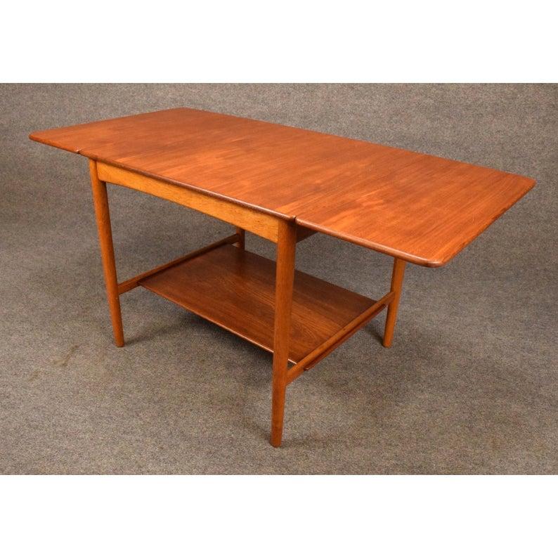 Vintage Danish Modern Hans Wegner AT32 Teak Side Table For Sale 1