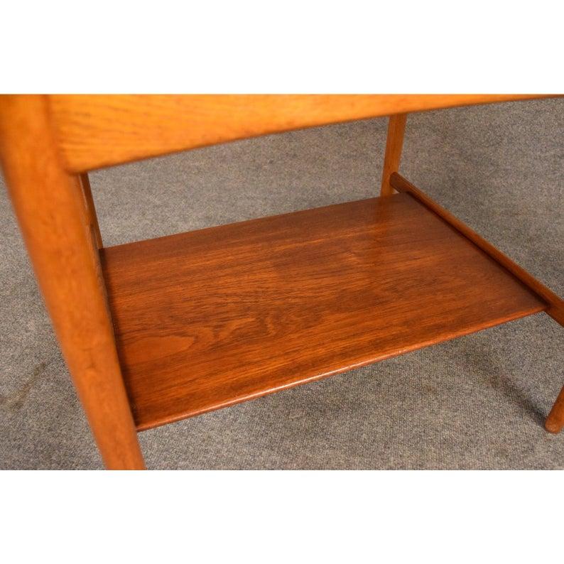 Vintage Danish Modern Hans Wegner AT32 Teak Side Table For Sale 2