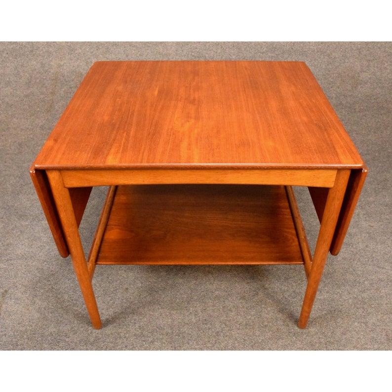 Vintage Danish Modern Hans Wegner AT32 Teak Side Table For Sale 3