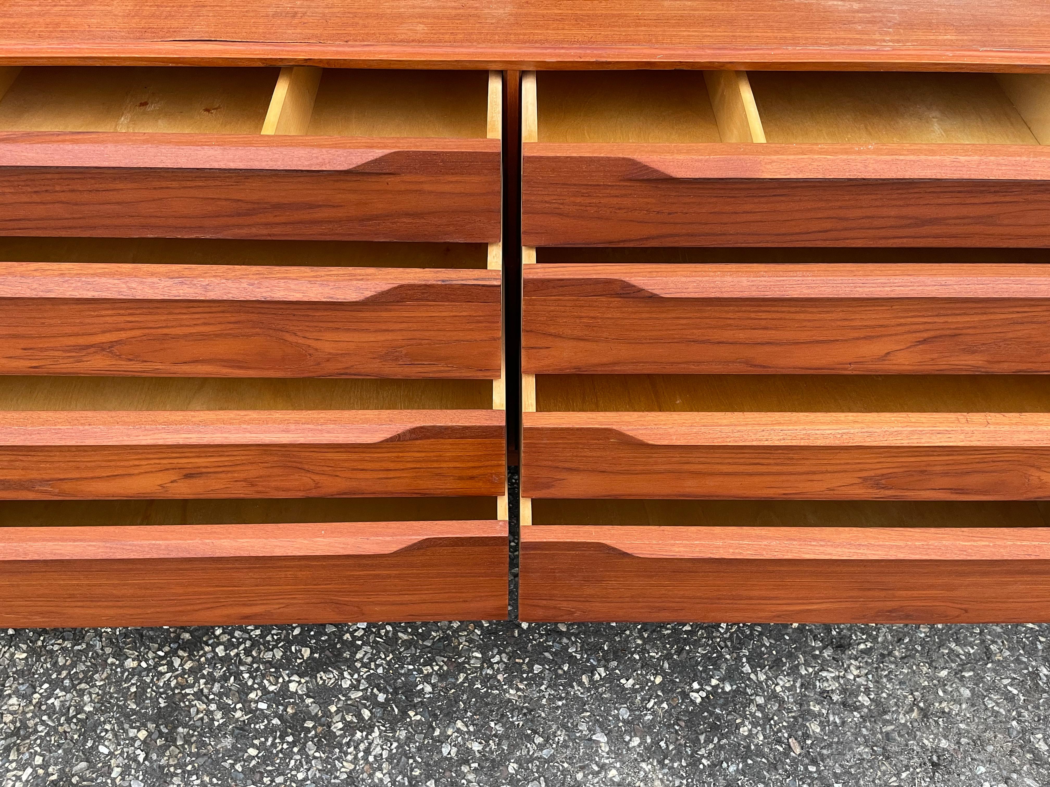 Vintage Danish Modern Ib Kofod-Larsen 12 Drawer Teak Dresser 5