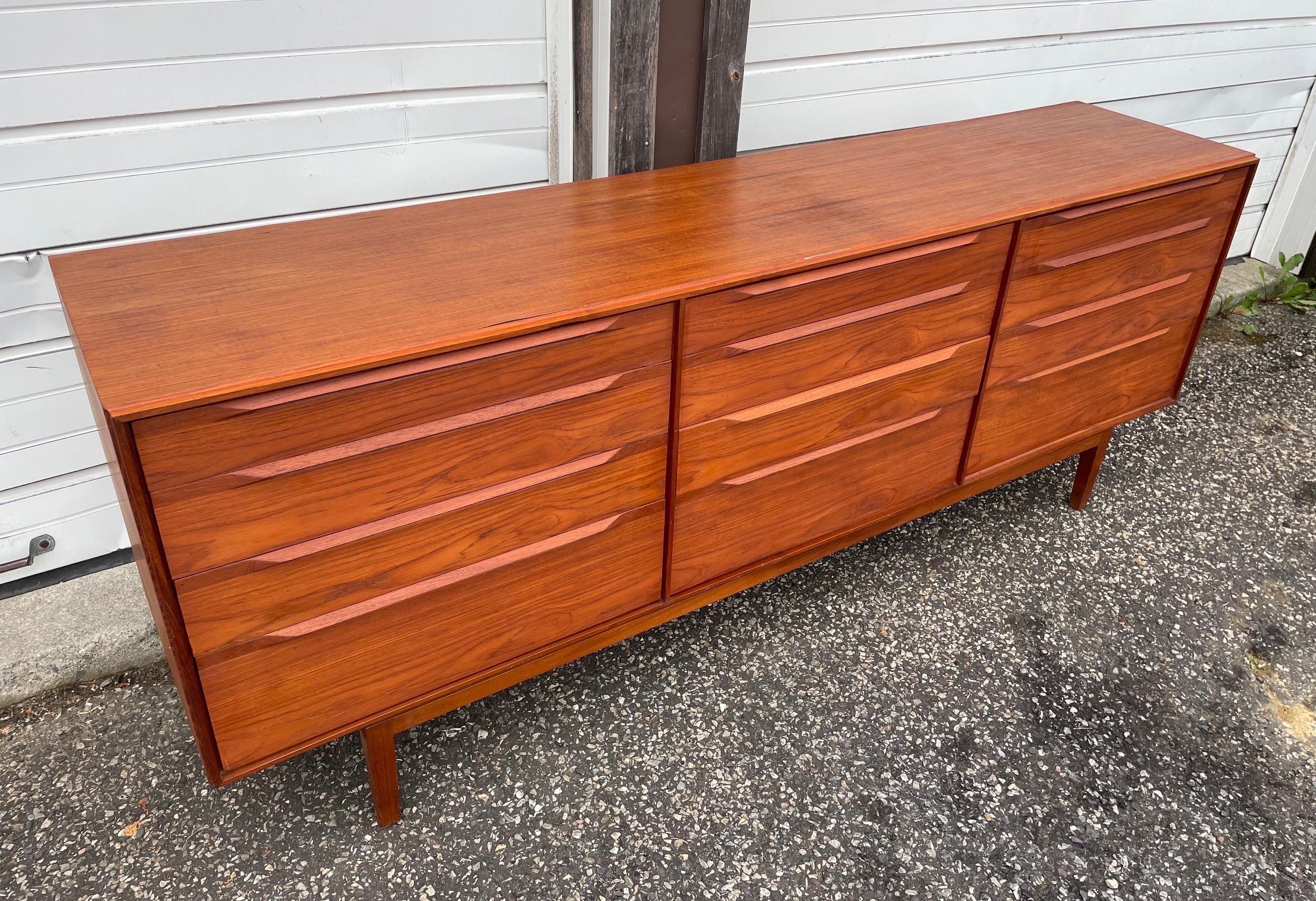 Mid-Century Modern Vintage Danish Modern Ib Kofod-Larsen 12 Drawer Teak Dresser