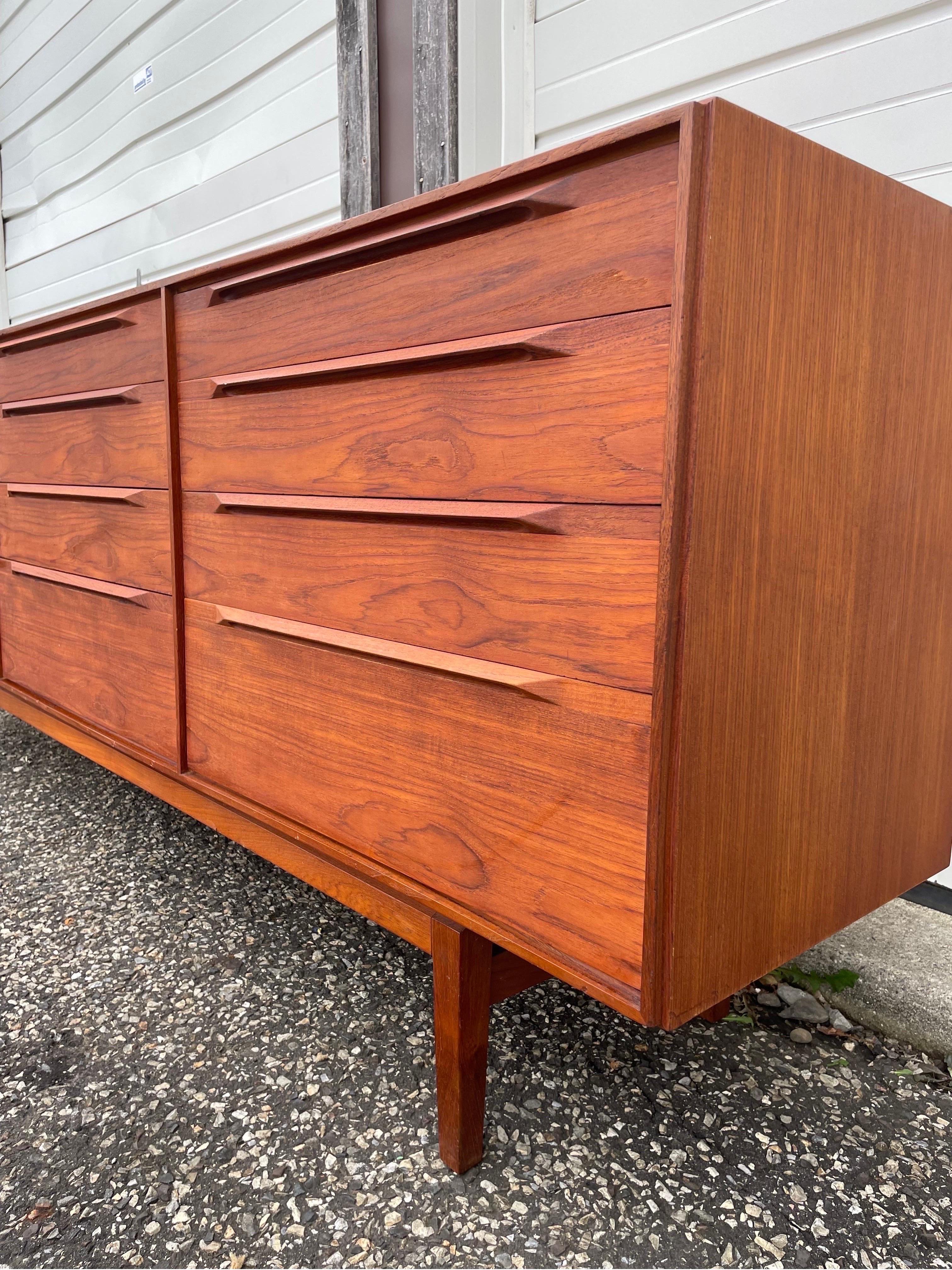 20th Century Vintage Danish Modern Ib Kofod-Larsen 12 Drawer Teak Dresser