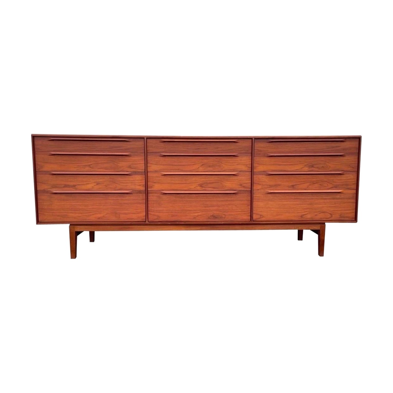 Vintage Danish Modern Ib Kofod-Larsen 12 Drawer Teak Dresser
