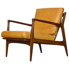 Vintage Danish Modern Ib Kofod-Larsen Sculpted Blade Arm Lounge Chair for Selig