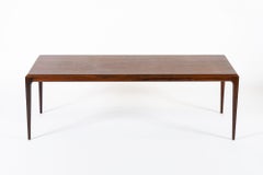 Vintage Danish Modern Long Rosewood Coffee Table by Johannes Andersen