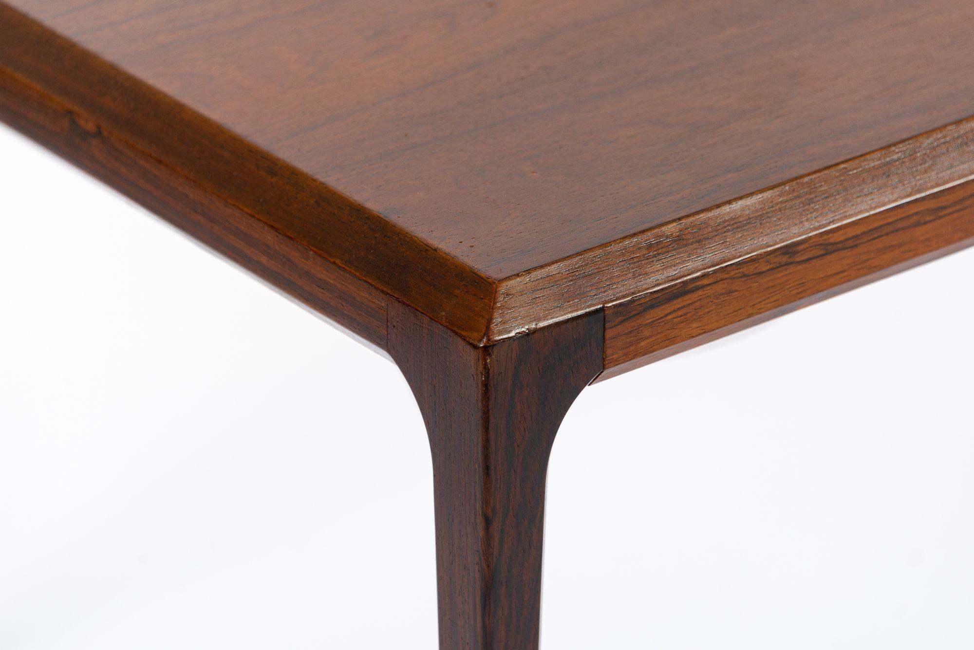 Wood Vintage Danish Modern Long Rosewood Coffee Table by Johannes Andersen For Sale