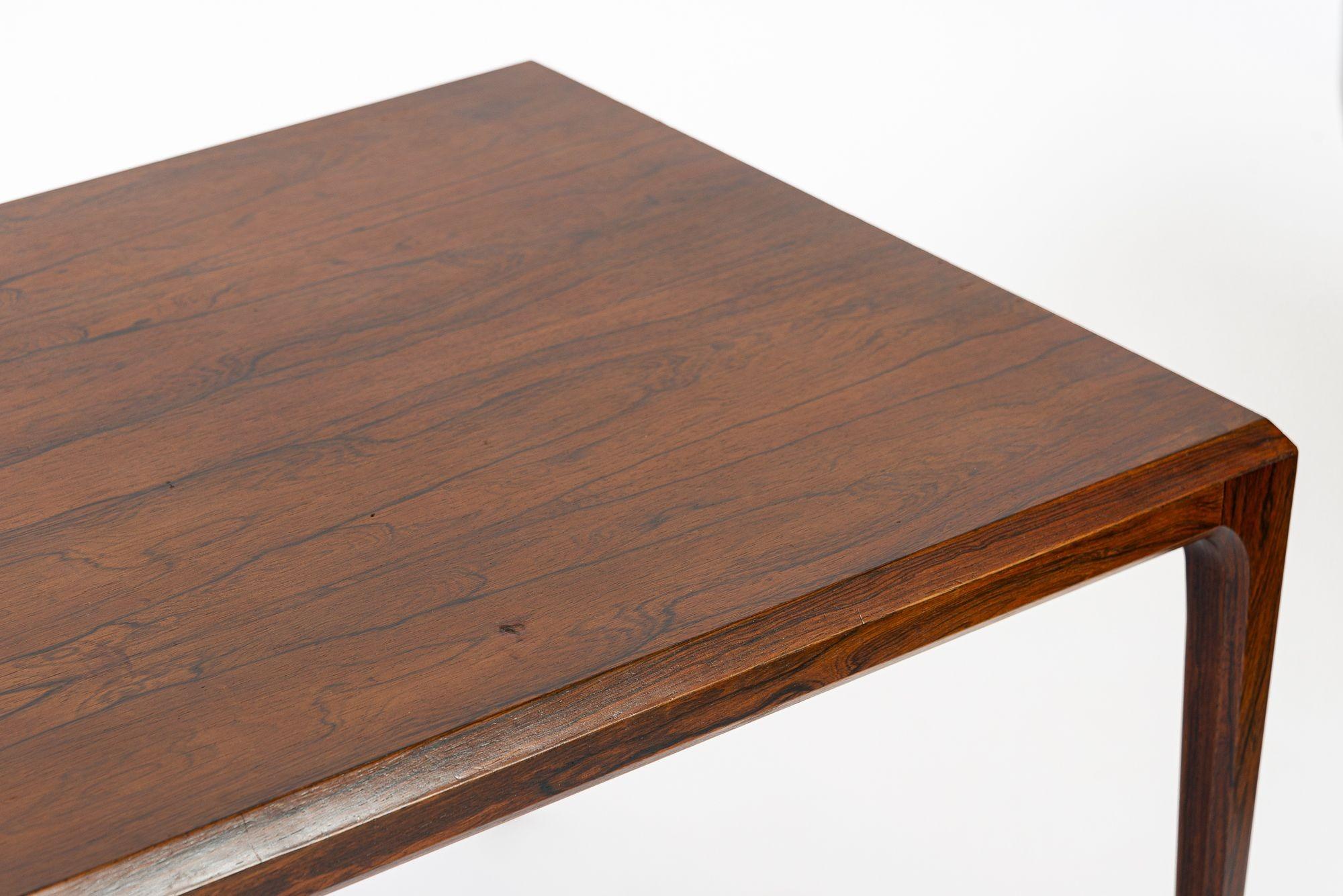 Vintage Danish Modern Long Rosewood Coffee Table by Johannes Andersen For Sale 2