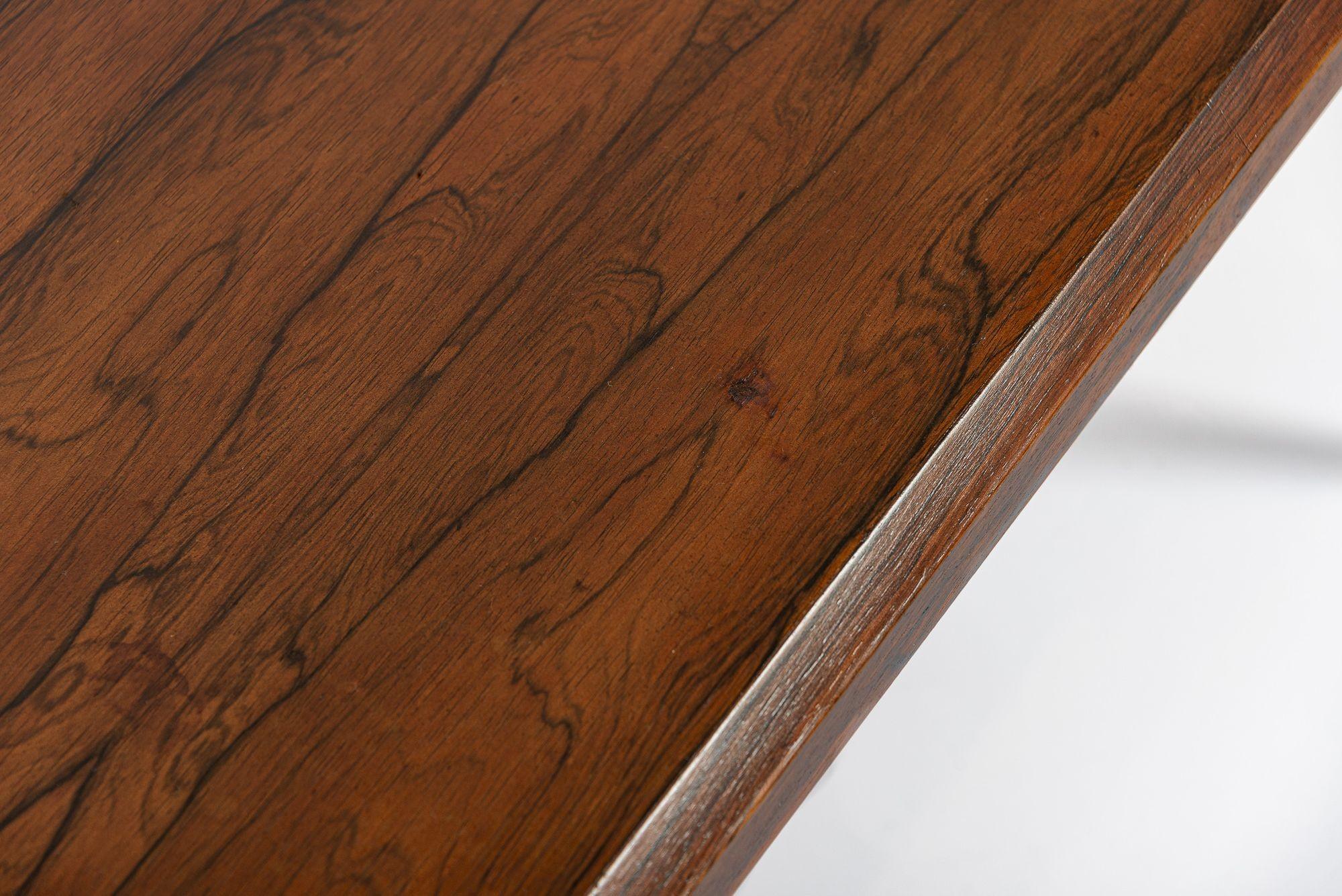 Vintage Danish Modern Long Rosewood Coffee Table by Johannes Andersen For Sale 3