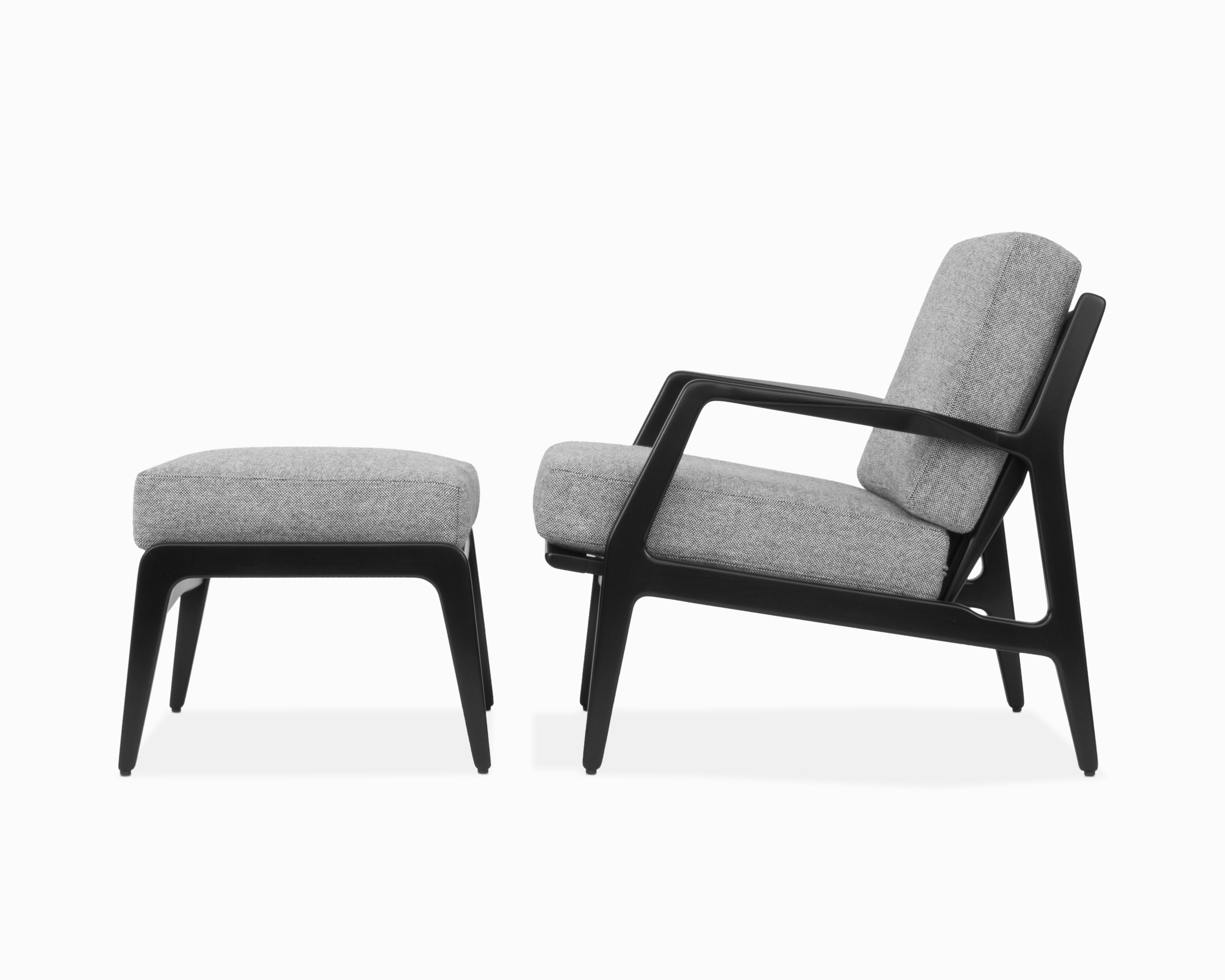 20th Century Vintage Danish Modern Lounge Chair and Ottoman by Lawrence Peabody For Sale